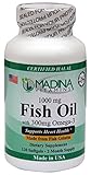 Madina Vitamins Omega 3 (300mg) Fish Oil (1000mg) Fish Gelatin with EPA / DHA (120 Softgel Pills with Lemon Flavor) Made in USA - Halal Vitamins