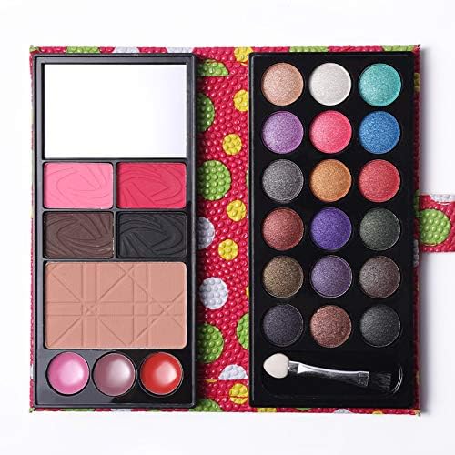 Beauty Makeup Set 25 Color Matte & Shimmer Eyeshadow Palette Face Powder Blush Professional Lipstick Bronzer Make Up Kit Leather