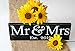 Craftwize Mr and Mrs Sign - Black, 14 x 4.25 x 0.8 inches, Wooden Wedding Decorative Sign, Rustic, Love Theme