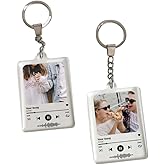 Personalized Photo Picture Keychain, Christmas Gifts, Anniversary Keychain, Couple Gift, Music Album Cover Scan/Play Favorite Song On Phone Key Chain Ring Custom Luggage Tag Bag & Keys Gift