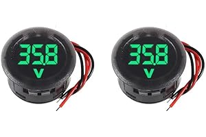 2pcs DC 4-100V Car Voltage Gauge LED Digital Display 12V 24V Waterproof Voltmeter Round Panel Voltage Meter Volt Detector Tes