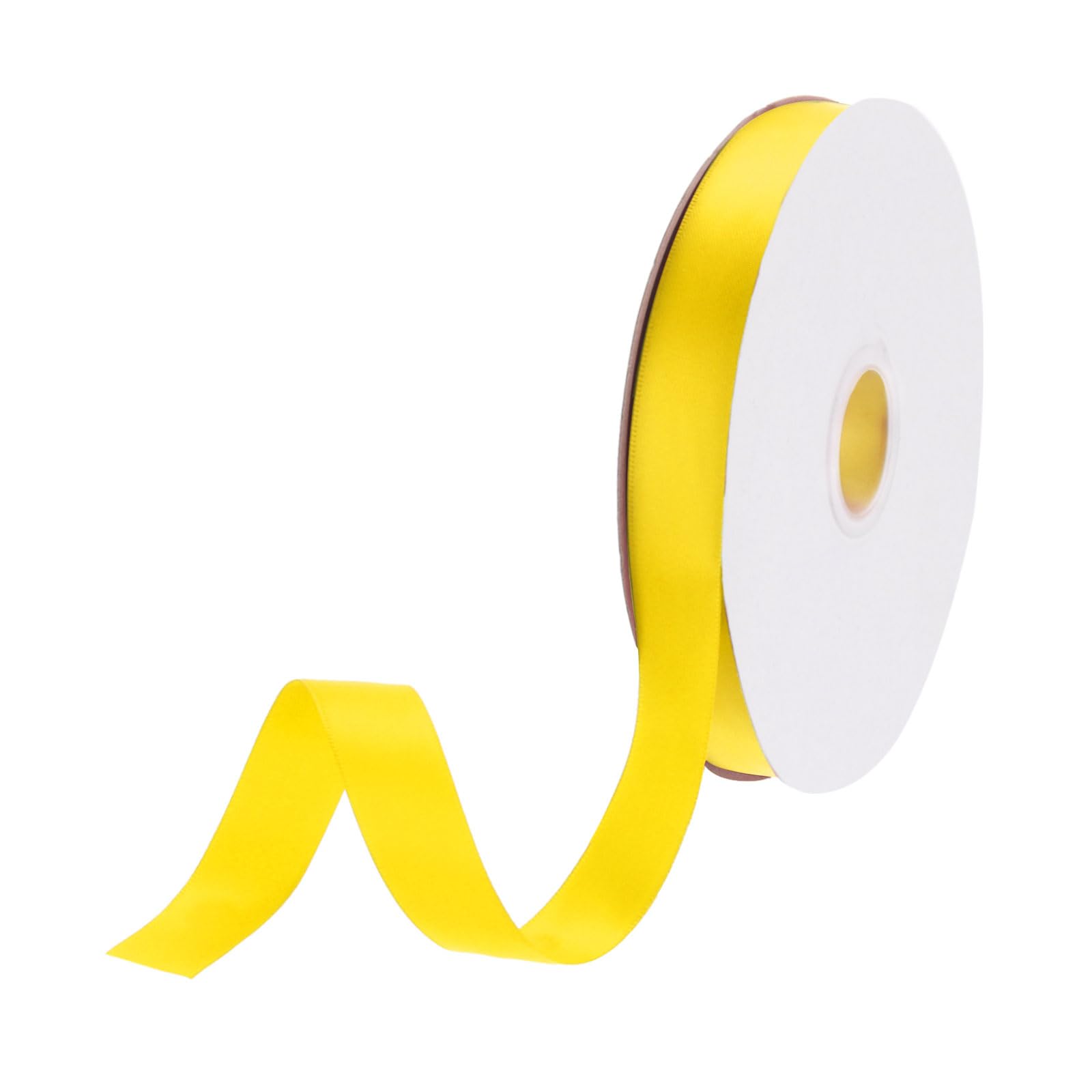 DMiotech 15mm Satin Ribbon 46m/150ft Thin Double Face Fabric Grosgrain Ribbon for Gift Wrapping Floral Hair Flower Bouquet, Olive Yellow