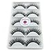 Luxurious Mink Fur 3D False Eyelash LASGOOS Design Natural Messy Thick Long Volume 100% Siberian Fluffy Light Weight Fake Eyelashes Makeup Multi-pack 5 Pairs/Box (A06)