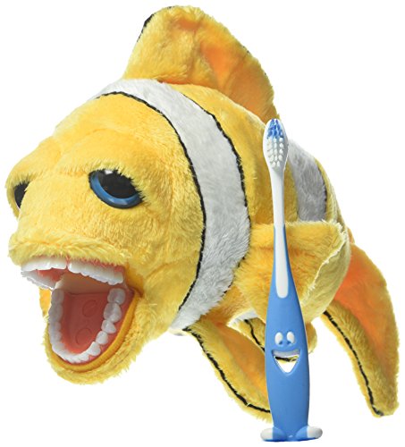 StarSmilez Kids Toothbrush Buddy Lil Finn Fish Plush Dental Education Tool and Toy Teach Kids Oral Care 11” Long - Thumbnail 7