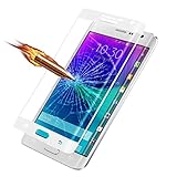 Note Edge Screen Protector,ChYu@Full Coverage Premium Tempered Glass Film Protector for Samsung Galaxy Note Edge N9150 (White)