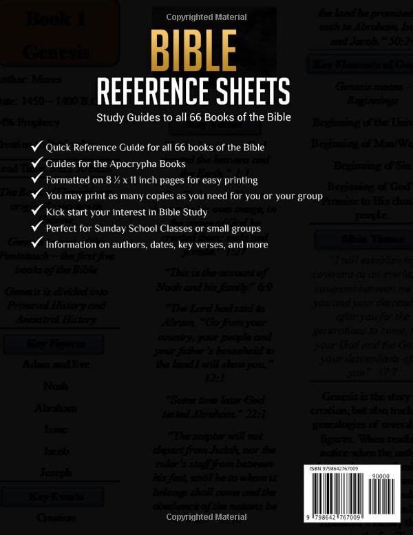 Bible Reference Sheets (Bible Study Basics) | Pricepulse