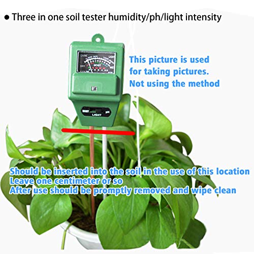 Axwcon Soil pH Meter, 3-in-1 Soil Test Kit Moisture/Light/pH Tester Great for Gardening, Farming, Indoor & Outdoor (No Battery Needed)
