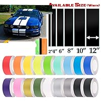 EZAUTOWRAP Free Tool Kit 2" Wide 10FT Long Matte Black Racing Stripes Vinyl Wrap Rally Decals Stripe Sticker