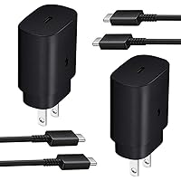 Super Fast Type C Charger Kit,2-Pack PD 25W Fast Charger and 5-ft USB C to USB C Fast Charging Cable for Samsung Galaxy…