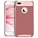 iPhone 7 Plus Case,iPhone 8 Plus Case,MagicMobile Slim Hybrid Rugged Protective Dual Layer [Shock Absorption] TPU with Hard [Anti Scratch] Polycarbonate Cute Case for Apple iPhone 7/8 Plus - Rose Gold