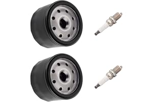 2-Pack Engine Oil Filter with RC12YC Spark Plug, Replaces 696854 492932S 28-050-01-S, Compatible with Briggs Stratton Kohler 