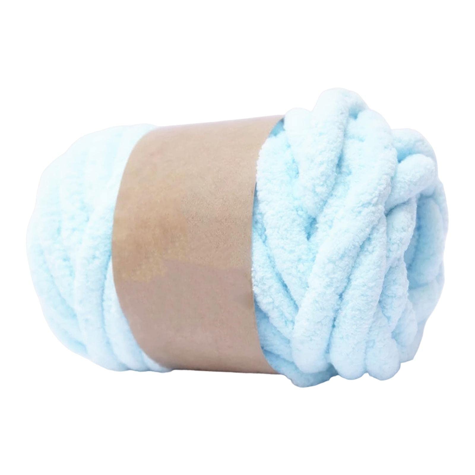 MagiDeal Thick Chunky Yarn Arm Knit Yarns Filling Handcrocheted Jumbo Tubular Yarn Bulky Yarns for Craft Knitted Blanket Pet Bed Sweaters, Light Blue