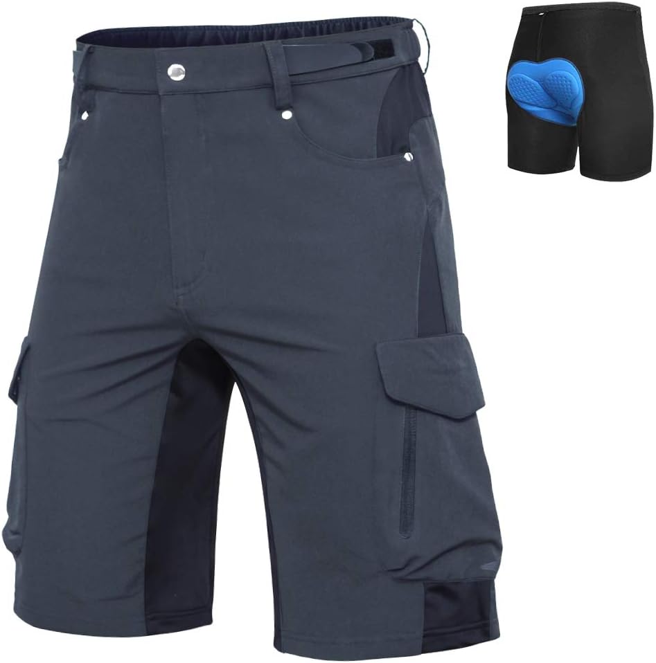 Ally Mens Mountain Bike Shorts Padded MTB Shorts Baggy Cycling Bicycle Bike Shorts with Padding Wear Relaxed Loose-fit