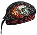 Flaming Skulls Men's Cotton Premium Skull Cap Black