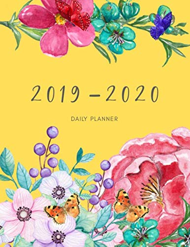 2019 2020 15 Months Yellow Floral Daily Planner: Academic Hourly Organizer In 15 Minute Interval; Appointment Calendar With Address Book, Password Log ... Oct 2019 To Dec 2020 With Julian Dates by Zen Hourly Planner