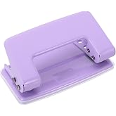 PATIKIL 1/4" 2 Hole Paper Punch, Metal Hole Puncher 8 Sheet Punch Capacity Hole Punch for Office and Home Supplies, Purple