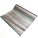ZAIONE Rainbow Stripe Fine Glitter Fabric 8” x 53” (21cm x 135cm) Roll Canvas Back Sparkle Sheet Roll Leather Bows Crafts Decor for Shoes Bag Sewing Patchwork DIY Applique (Pastel Rainbow)