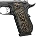 Cool Hand G10 Grips Compatible Replacement for 1911 Full Size, Taurus, Kimber, Springfield, Rock Island, Screws Included, Bobtail Round Butt Cut, Ambi Safety Cut, Sunburst Texture, Coyote