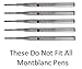 Monteverde Soft Roll Ballpoint Pen Refills Compatible with Montblanc Retractable Pens, 5 Pack, Bulk Packed, M13 (Medium, Blue)