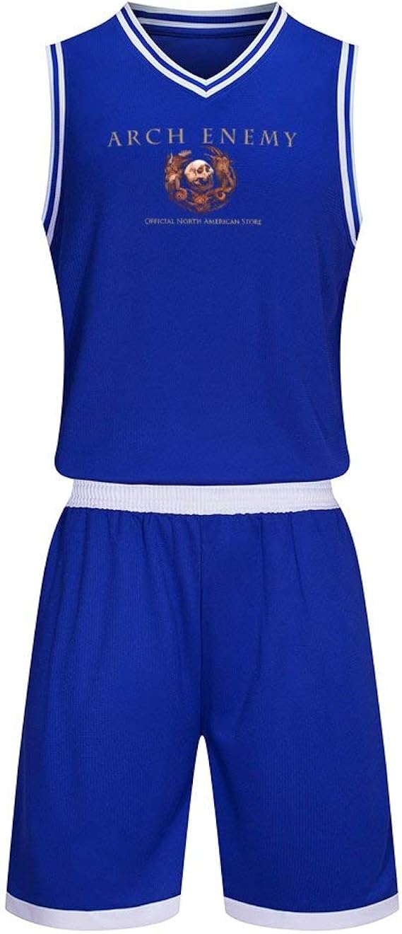 Amazon バスケットボールウェア 上下セット Arch Enemy バスケットボールユニフォーム Vネック 袖なし Tシャツ バスパン 練習用 バスケウェア バスケットボールジャージセット 子供用 ボーイズ 通販