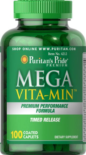 Puritan's Pride Mega Vita-Min Multivitamin Timed Release-100 Caplets