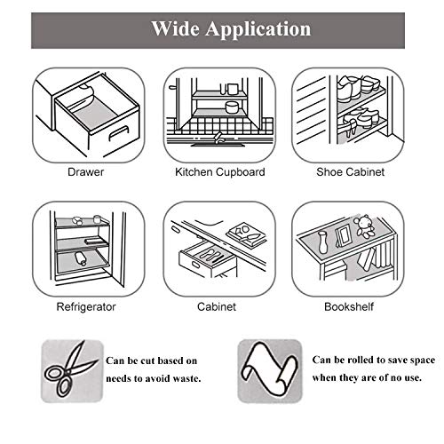 Hersvin Shelf Liners, 23.6x196.9 Inch EVA Non-Slip Drawer Mats, Non-Adhesive Cupboard Pad, Kitchen Cabinet Lining Fridge Cushion for Home Office (Clear/Diamond, 60x500cm)