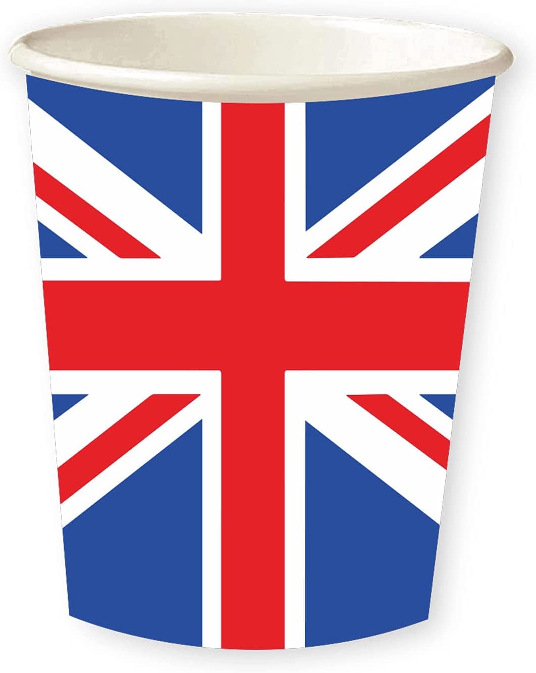 Costume and Party Store Union Jack Party Tableware 2022 Queens Platinum Jubilee Paper Cups 8 Pack, Red White Blue