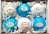 All-Natural Effervescent Organic Essential Oil Bath Bombs| 6 Bomb Gift Set | Lush & Soothing Distinctive Aromas | Healing Cleansing Moisturizing | Dye and Pigment Free