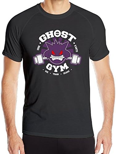 Men Pokemon Go Ghost Gym Athletic Quick Dry T-shirt Black