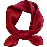 MEISEE Solid Color Mulberry Silk Scarf 20" Square Scarf Neck Scarf Hair Head Breathable Lightweight for Women Gift Packed
