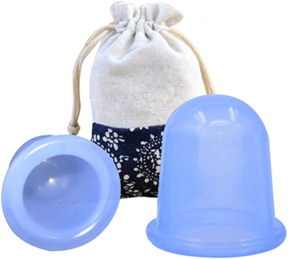 Vacuum Suction Cups, CFtrum 2PCS Silicone Body Massage Cupping Cups Set (Medium & Large) Suction Cup Set for Anti Cellulite Pain Relief Joint and Muscle Soreness Relief
