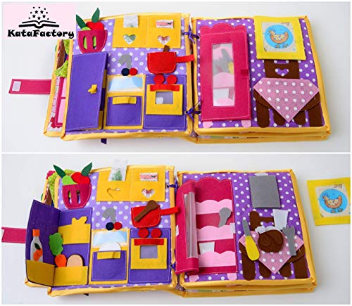image for KataFactory Dollhouse with dress up doll - Quiet book for preschool gi
