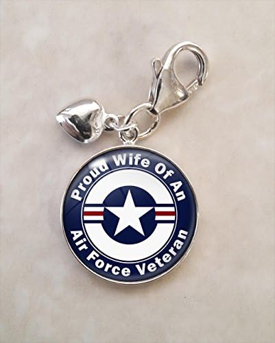Air Force Veteran Custom Proud Family Member .925 Sterling Silver Charm
