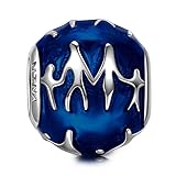 NinaQueen Family 925 Sterling Silver Blue Enamel Round Shape Bead Charms Fit pandöra Charms for Bracelets Necklace Jewelry Christmas Gifts for Women Birthday Anniversary Gifts for Her Wife Mom
