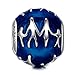 NinaQueen Family 925 Sterling Silver Blue Enamel Round Shape Bead Charms for Pandöra Bracelets Necklace Christmas Birthday Anniversary Gifts For Woman Wife Mother Niece Girlfriend Daughter Sisters