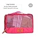 IMEEA 7-Piece Travel Luggage Organizer Bags for Clothing Cosmetics Shoes Socks Underwares Bras Ties (Pink)