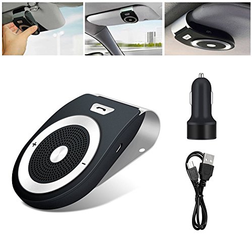 Wireless Stereo Music Car Adapter Bluetooth Car Speaker Player Receiver Sun Visor Car Charger Hands-free Car Kit with Mic for iPhone 7/Plus Samsung Galaxy - Thumbnail 5