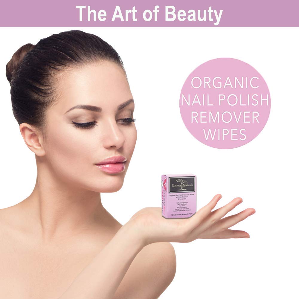Karma Nail Polish Remover Wipes; Non-Toxic, Vegan, Cruelty-Free : Beauty