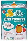 Little Duck Organics Tiny Freeze Dried Fruit + Yogurt Snack, Mango/Goji, 6 Count