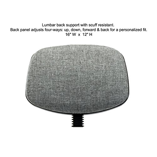 Perch Rolling Lab Chair with Adjustable Back Support for Carpet or Linoleum, Workbench Height, Imperial Fabric