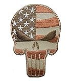 Punisher Skull USA Flag Tactical US Army ISAF Desert Hero Veteran Morale VELCRO PATCH