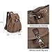 ZOORON Drawstring Canvas Backpack Vintage Rucksack Daypack (Black)