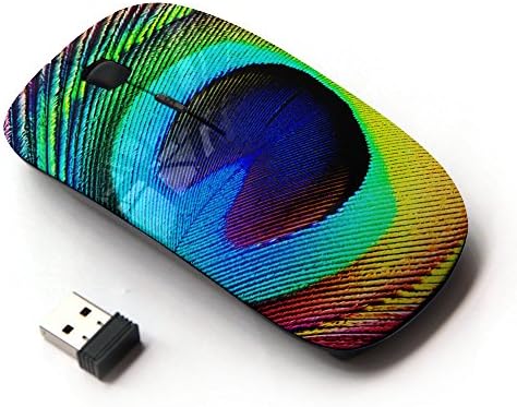 KawaiiMouse [ Optical 2.4G Wireless Mouse ] Feather Peacock Colorful Eye Bird Magic