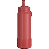 Hydrapeak 26oz Sport Insulated Water Bottle with Straw Lid, Leak & Spill Proof, Keeps Drinks Cold for 24 Hours, Hot for 12 Hours, Premium Stainless Steel Water Bottles (26oz, Faded Red)