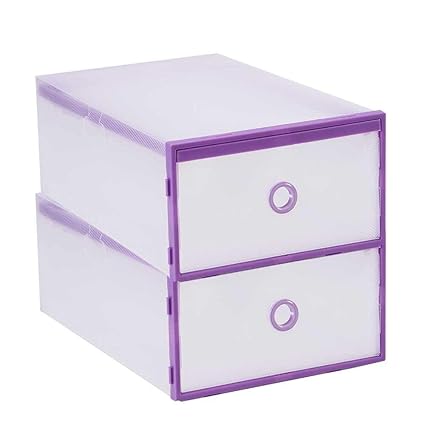 Amazon Com Pawaca Clear Plastic Shoe Box Foldable Stackable Shoe
