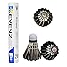 KEVENZ 12-Pack Advanced Goose Feather Badminton Shuttlecocks,Nylon Feather Shuttlecocks High Speed Badminton Birdies Balls with Great Stability and Durability (Black)