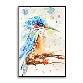 Framed Canvas Home Artwork Decoration Watercolor Painting Canvas Wall Art for Living Room, Bedroom - 16x24 inches