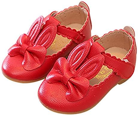muium Toddler Baby Girls Cute Bowknot Leather Wave Slippers Sneakers Single Princess Shoes for 1-6 Year Old Silver