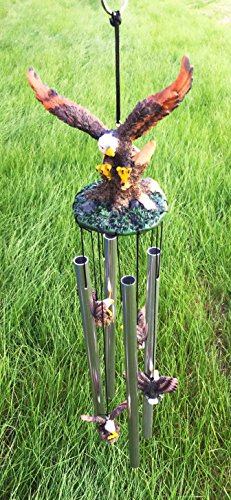 American Bald Eagle With Open Wings Patriotic Bird Resonant Relaxing Wind Chime Patio Garden Decor