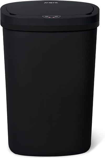 NETTA 50L Sensor Bin Kitchen Touch Free Infrared Lid Black